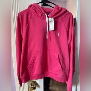 Pink size large polo hoodie